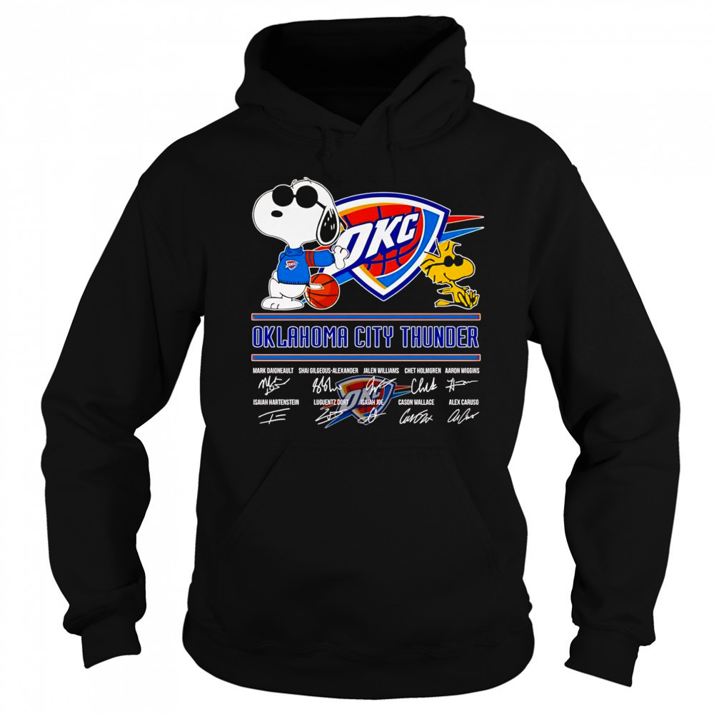 Snoopy and Woodstock Oklahoma City Thunder signature shirt Sweatshirt