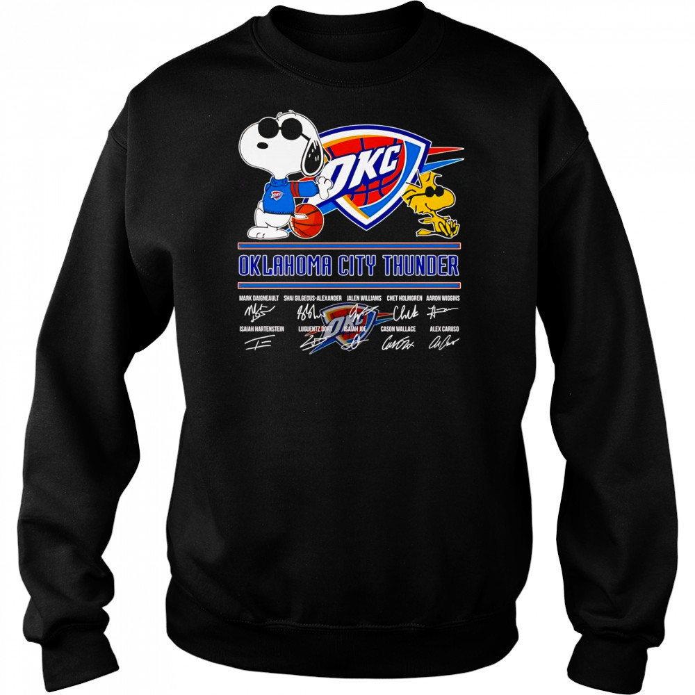 Snoopy and Woodstock Oklahoma City Thunder signature shirt Hoodie