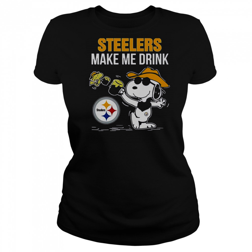 Snoopy And Woodstock Pittsburgh Steelers Make Me Drink T-Shirt Women's T-shirt