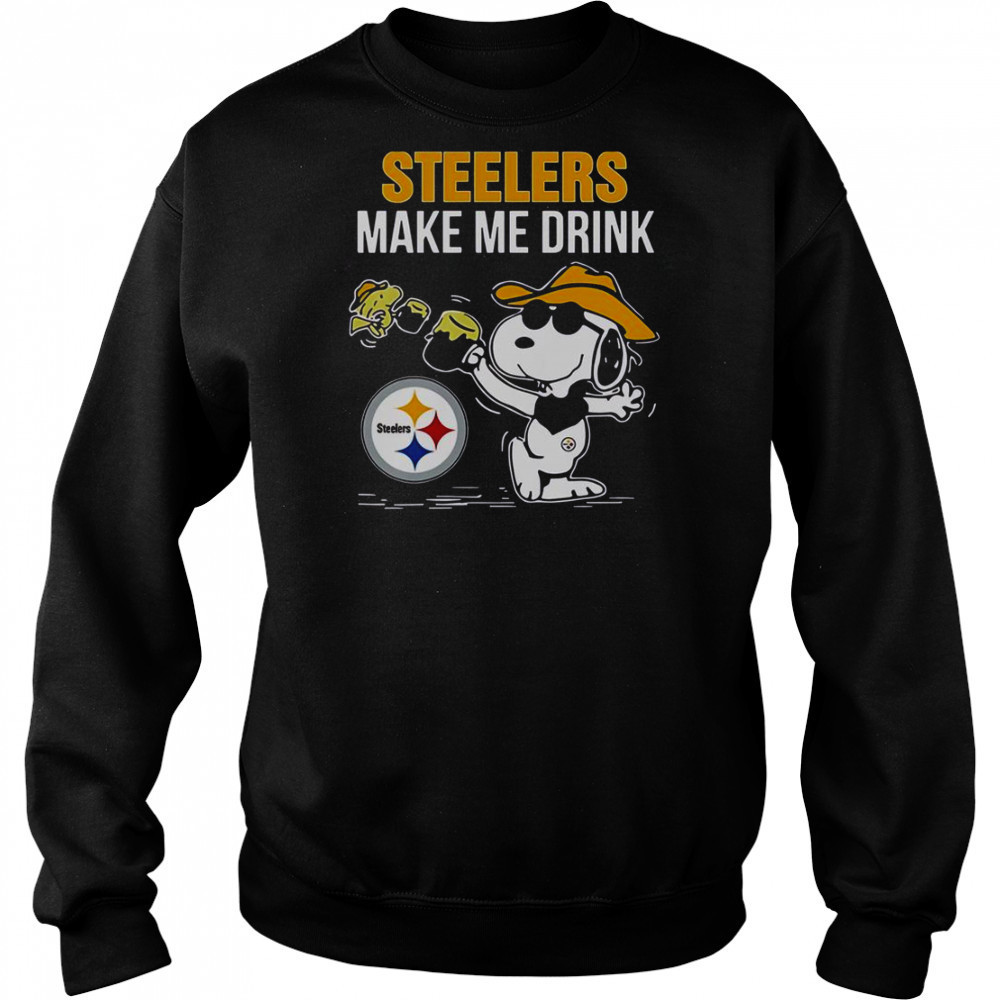 Snoopy And Woodstock Pittsburgh Steelers Make Me Drink T-Shirt Hoodie