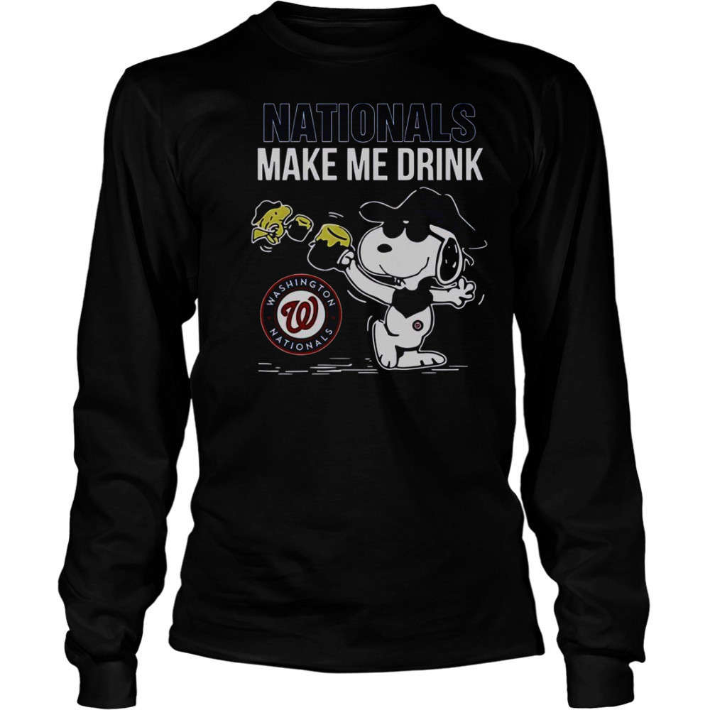 Snoopy And Woodstock Washington Nationals Make Me Drink T-Shirt Long Sleeved