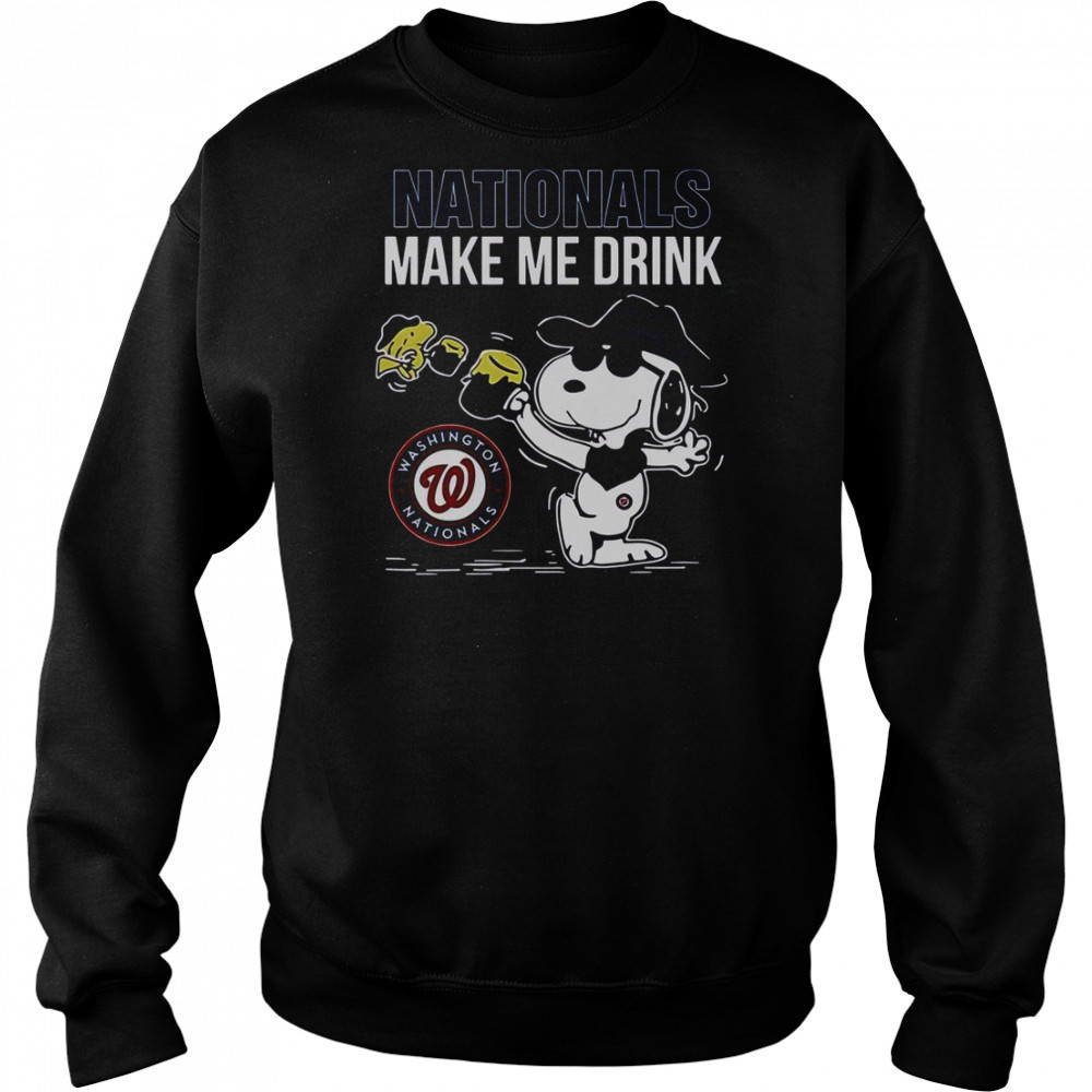 Snoopy And Woodstock Washington Nationals Make Me Drink T-Shirt Hoodie