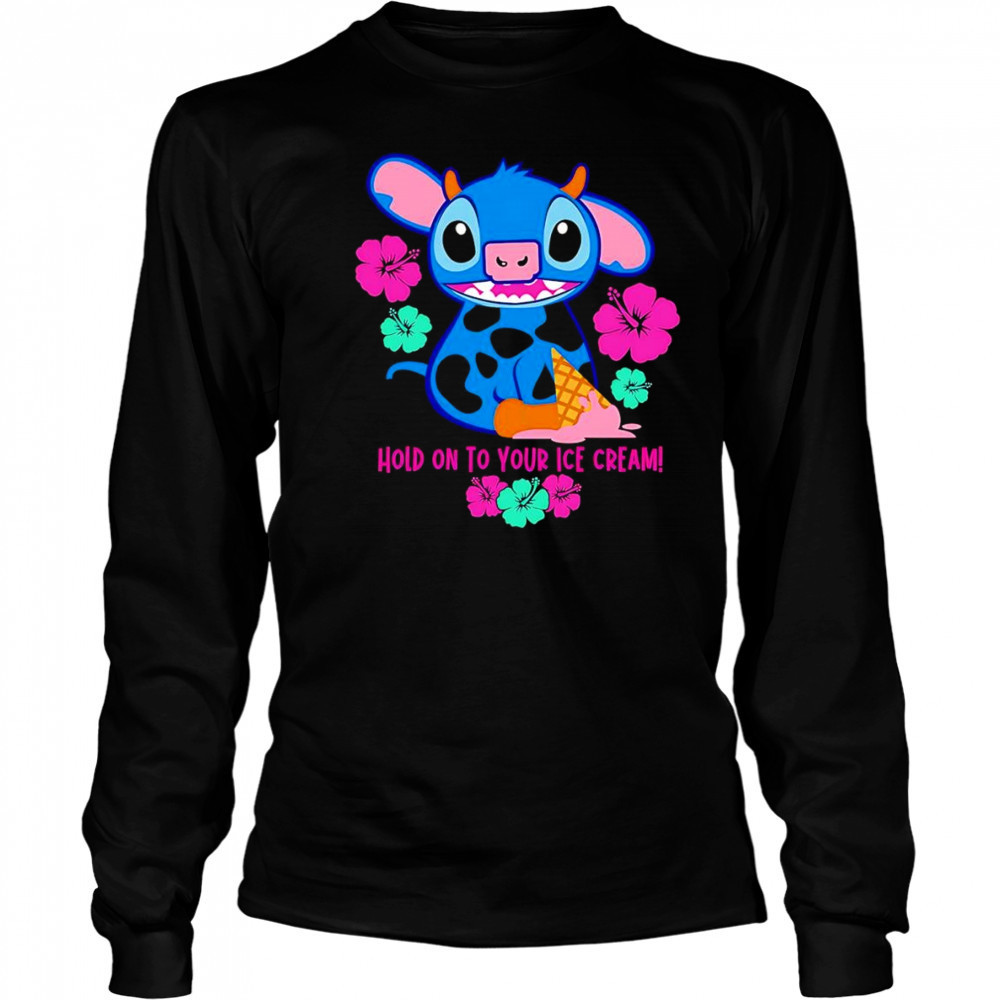 Stitch Hold on to your ice cream shirt Long Sleeved