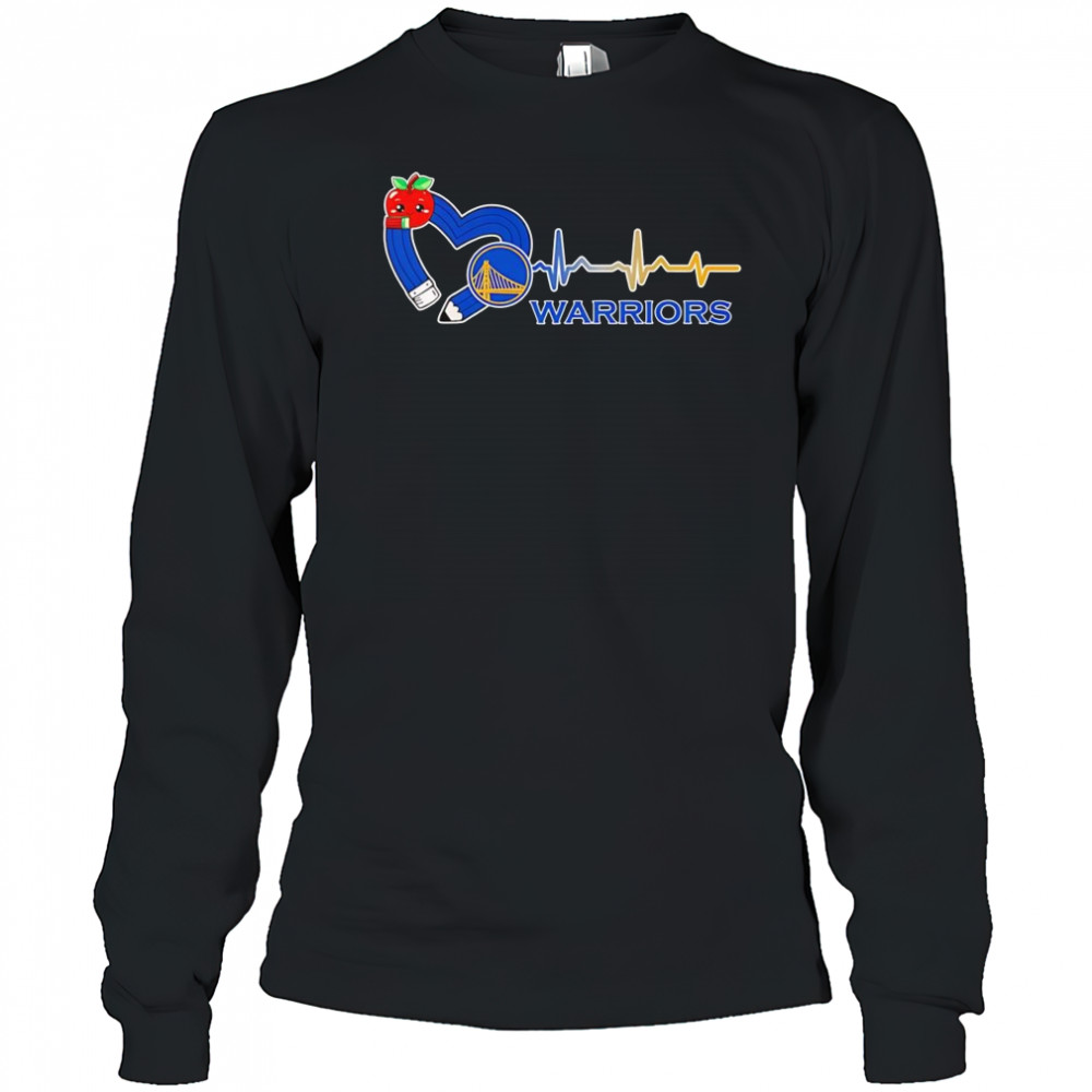 Teacher pencil heart Golden State Warriors shirt Long Sleeved