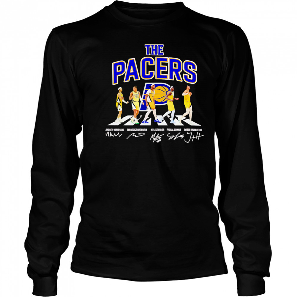 The Indiana Pacers Basketball Abbey Road Signatures 2025 shirt Long Sleeved