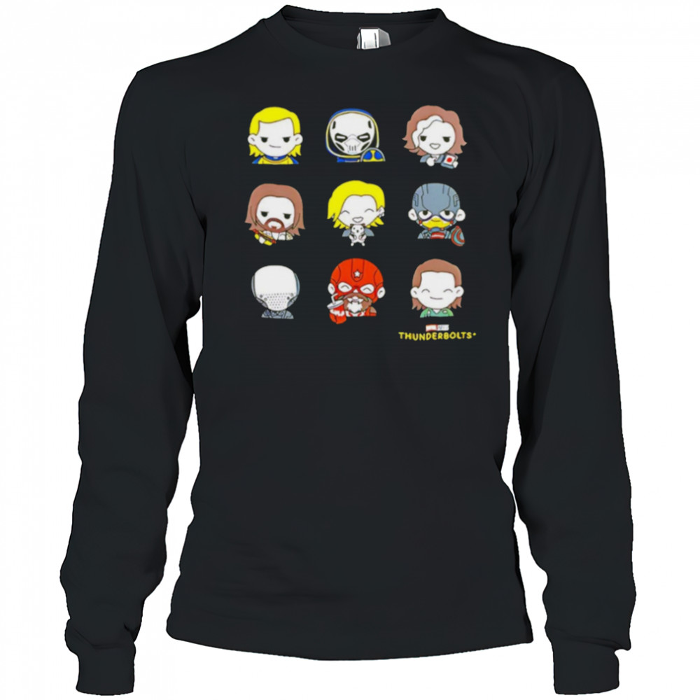 Thunderbolts Chibi Cartoon Characters Shirt Long Sleeved