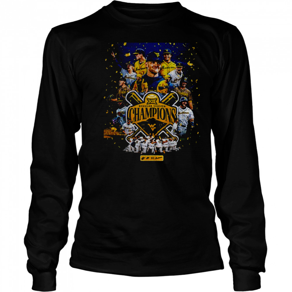 West virginia Mountaineers Baseball Regular Season Champions 2025 Baseball shirt Long Sleeved