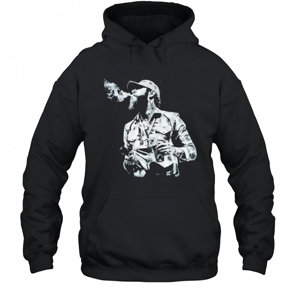 Western Cowboy Post Malone Smoking Graphic vintage shirt Hoodie