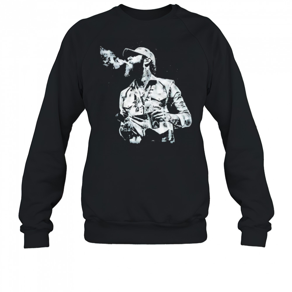 Western Cowboy Post Malone Smoking Graphic vintage shirt Sweatshirt