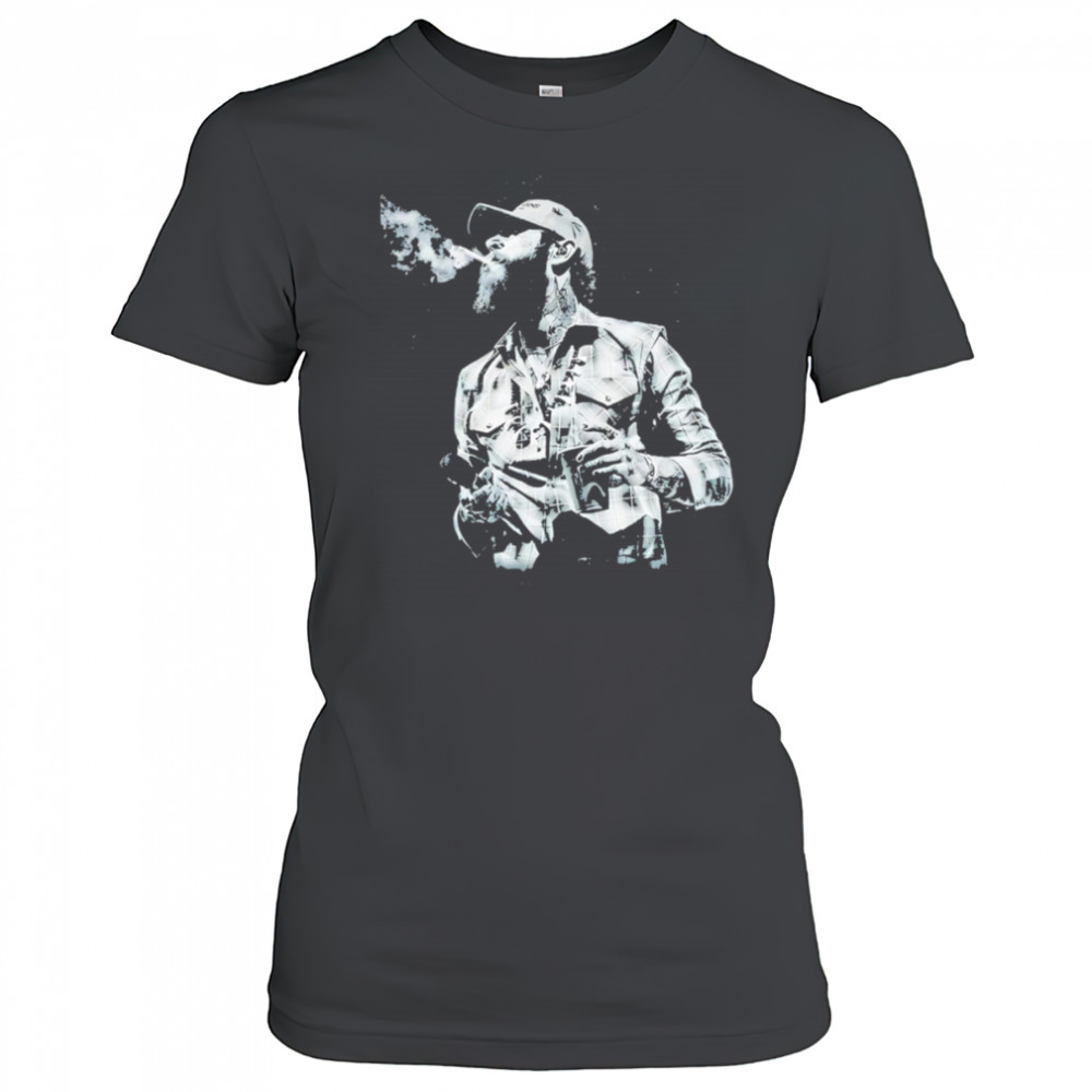 Western Cowboy Post Malone Smoking Graphic vintage shirt Women's T-shirt