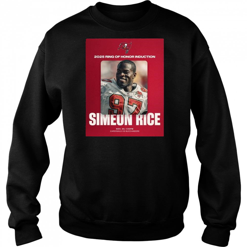 2025 Ring of Honor Induction Simeon Rice Nov 30 Tampa Bay Buccaneers vs Cardinals t-shirt Hoodie
