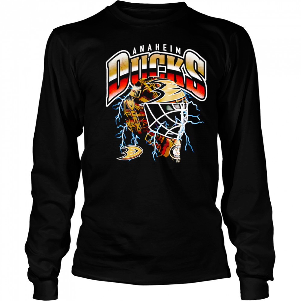 Anaheim Ducks Crease Lightning helmet shirt Long Sleeved