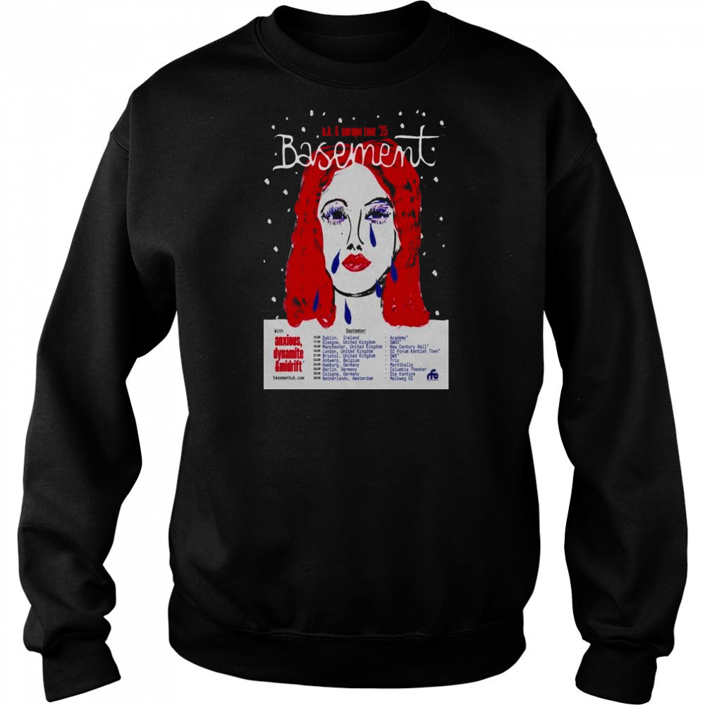 Basement UK & Europe Tour 2025 with Anxious Dynamite & Midriff t-shirt Hoodie