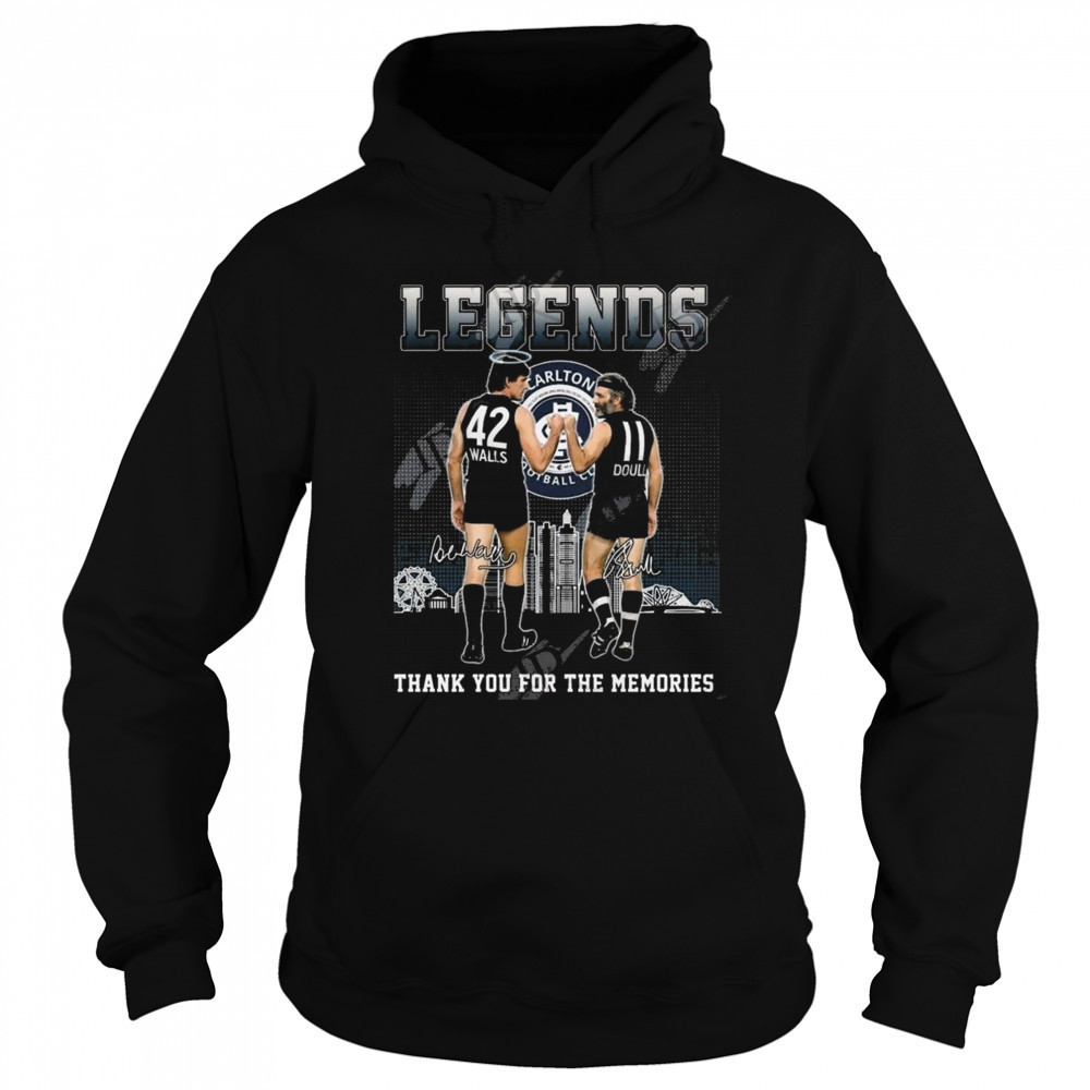 Carlton Football Club 2025 Legends Thank You For The Memories Signatures Skyline Shirt Sweatshirt