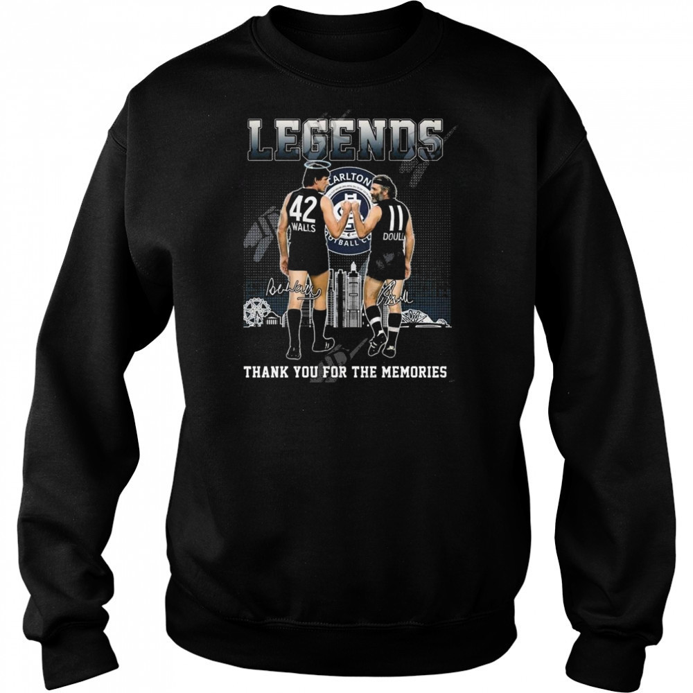Carlton Football Club 2025 Legends Thank You For The Memories Signatures Skyline Shirt Hoodie