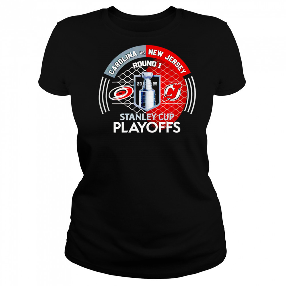 Carolina Hurricanes vs New Jersey Devils 2025 Stanley Cup Playoffs First Round Dueling shirt Women's T-shirt