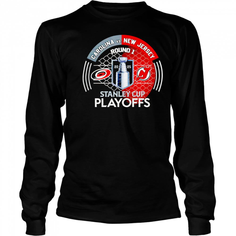 Carolina Hurricanes vs New Jersey Devils 2025 Stanley Cup Playoffs First Round Dueling shirt Long Sleeved