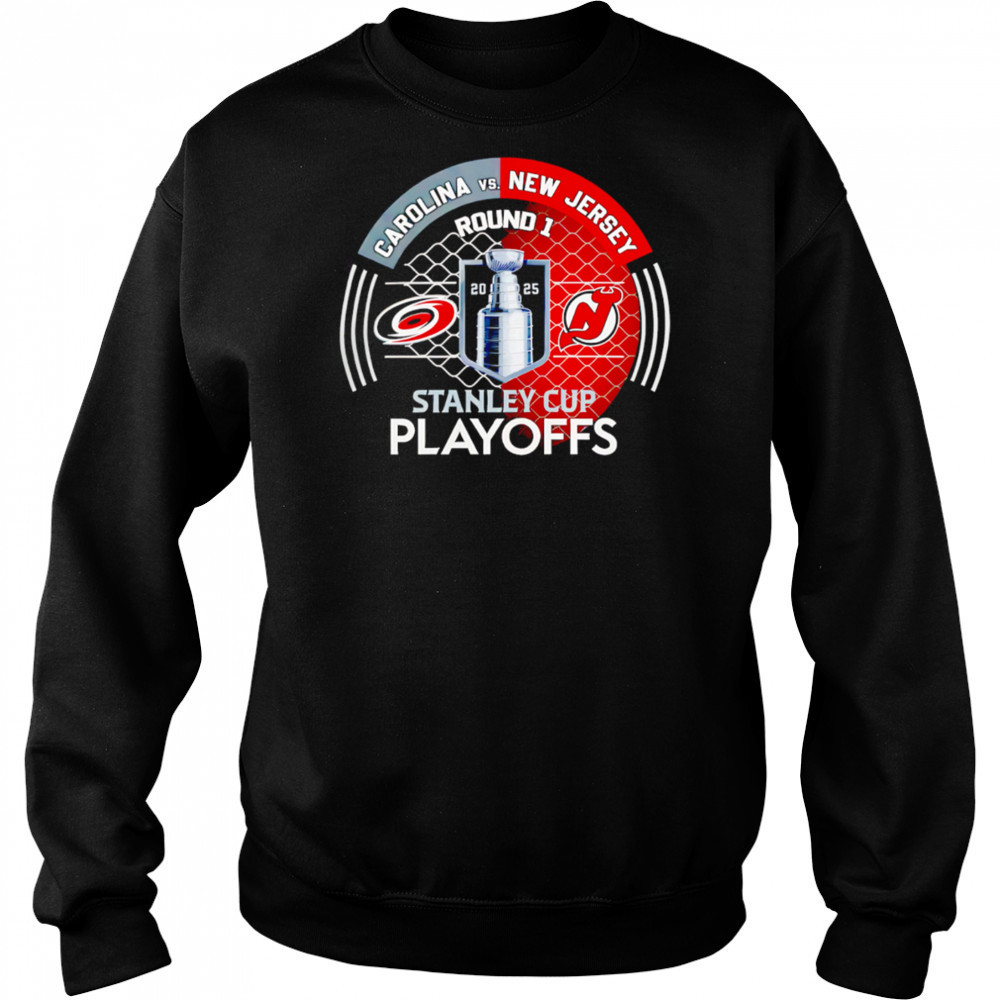 Carolina Hurricanes vs New Jersey Devils 2025 Stanley Cup Playoffs First Round Dueling shirt Hoodie
