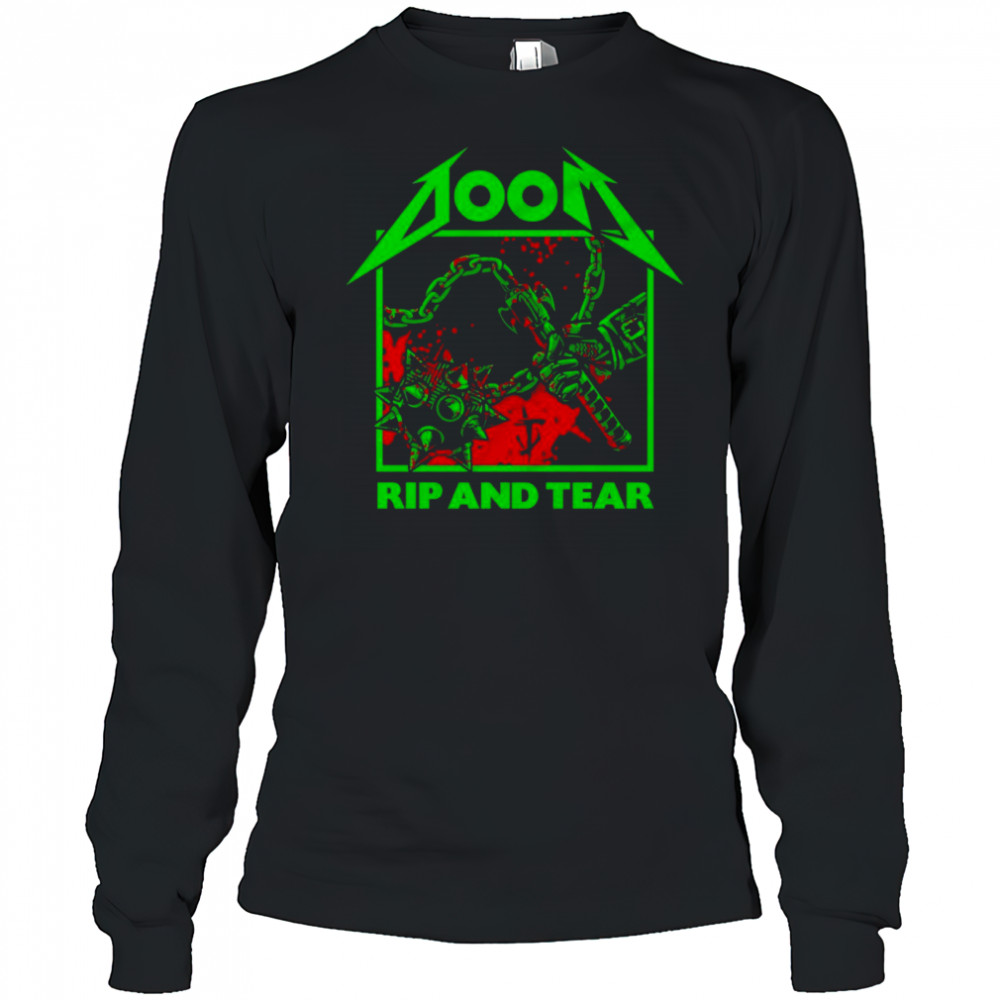 Doom rip and tear slay em all shirt Long Sleeved