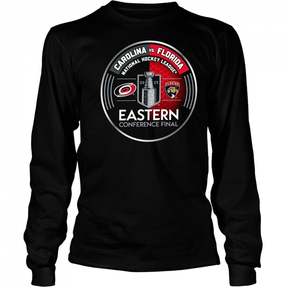 Florida Panthers vs. Carolina Hurricanes 2025 Eastern Conference Final Logo Shirt Long Sleeved