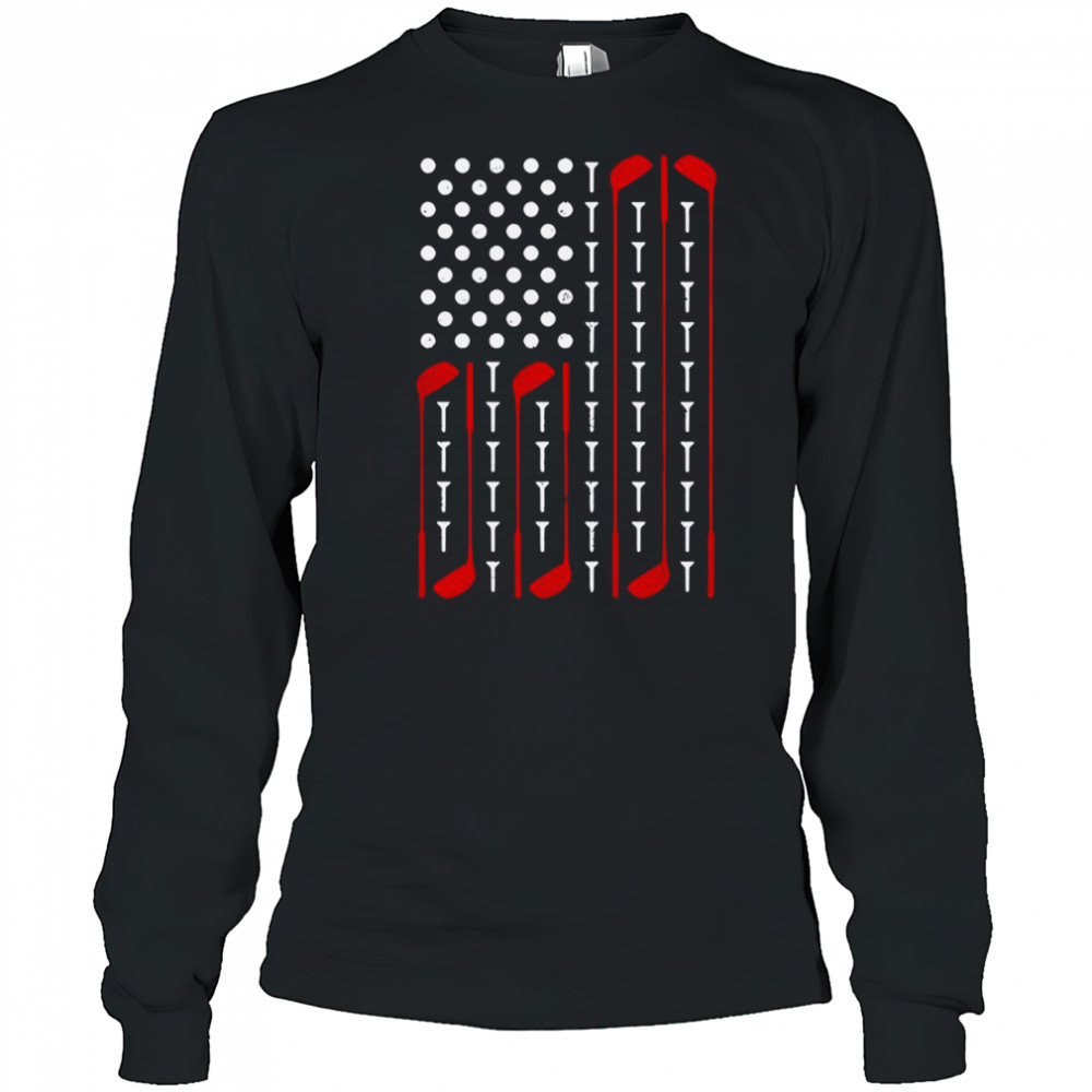 Golf American Flag T-Shirt Long Sleeved