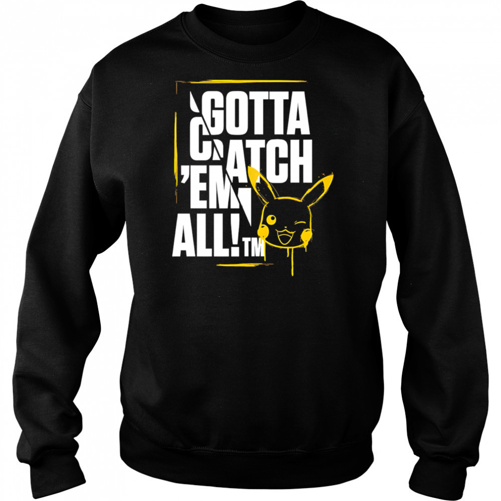 Gotta Catch Em All Pikachu Art Cropped Graphic shirt Hoodie