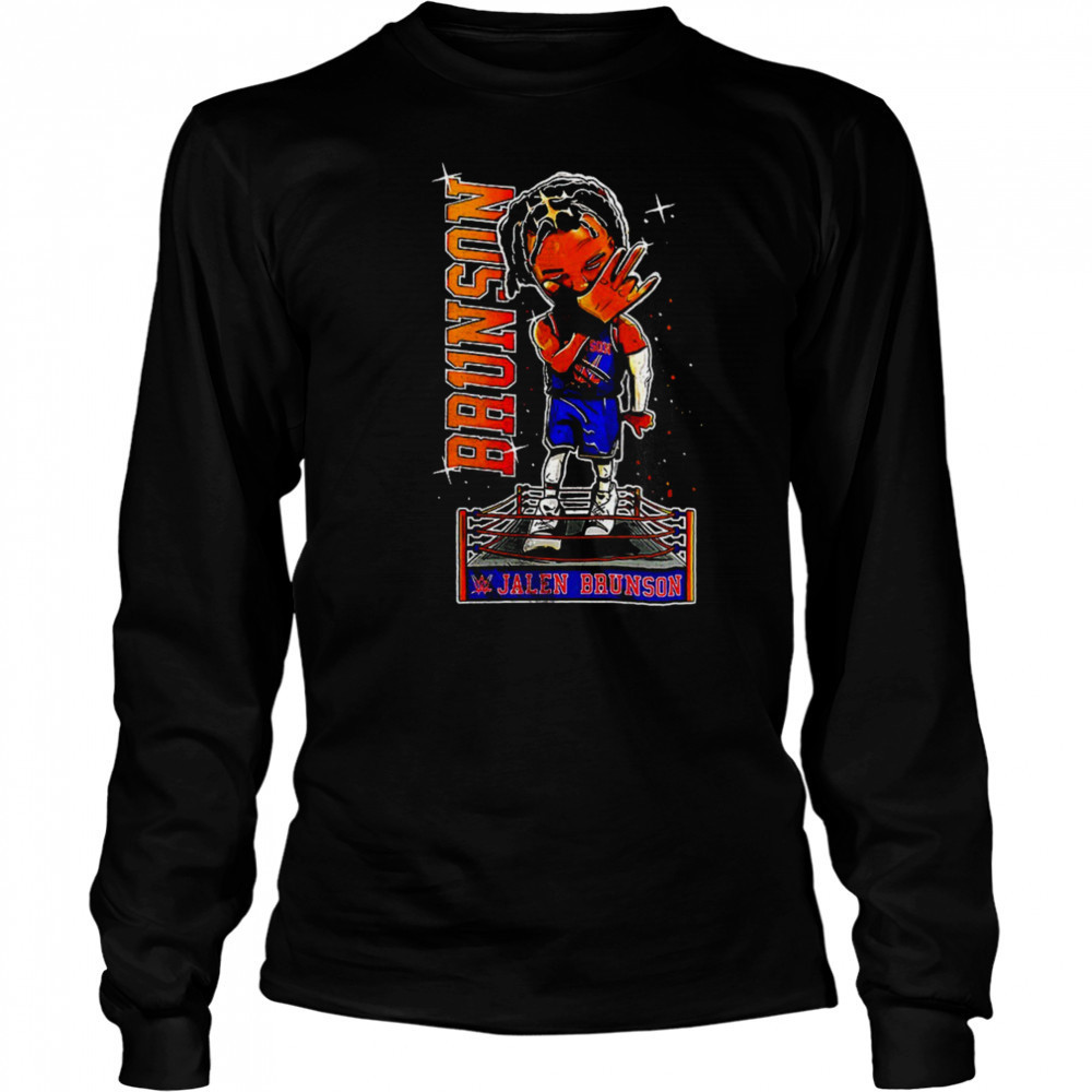 Jalen Brunson WWE cartoon shirt Long Sleeved