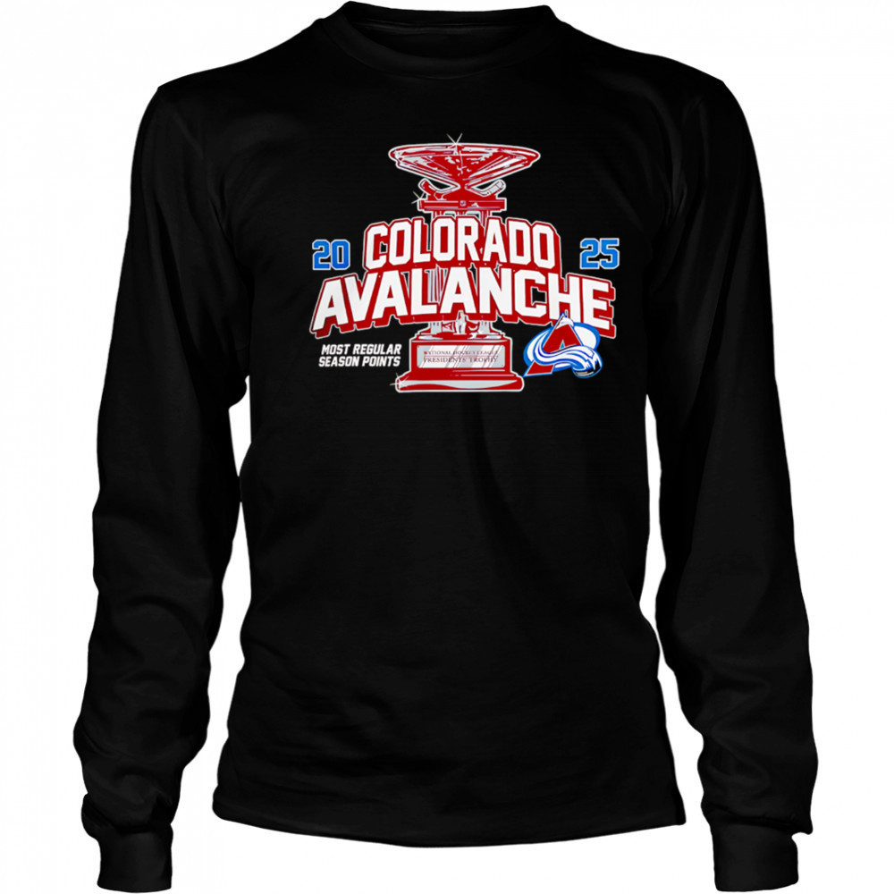 NHL 2025 Presidents Shirt Colorado Avalanche 2025 Presidents Trophy Winner shirt Long Sleeved