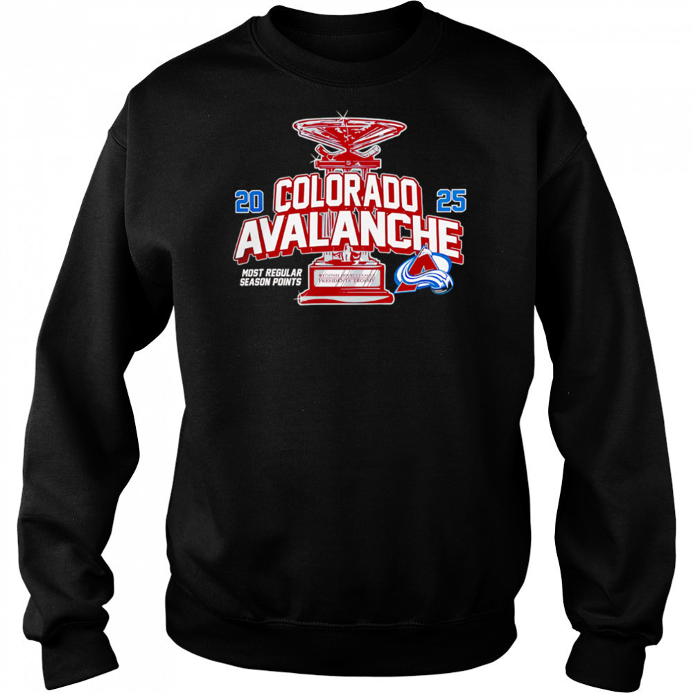 NHL 2025 Presidents Shirt Colorado Avalanche 2025 Presidents Trophy Winner shirt Hoodie
