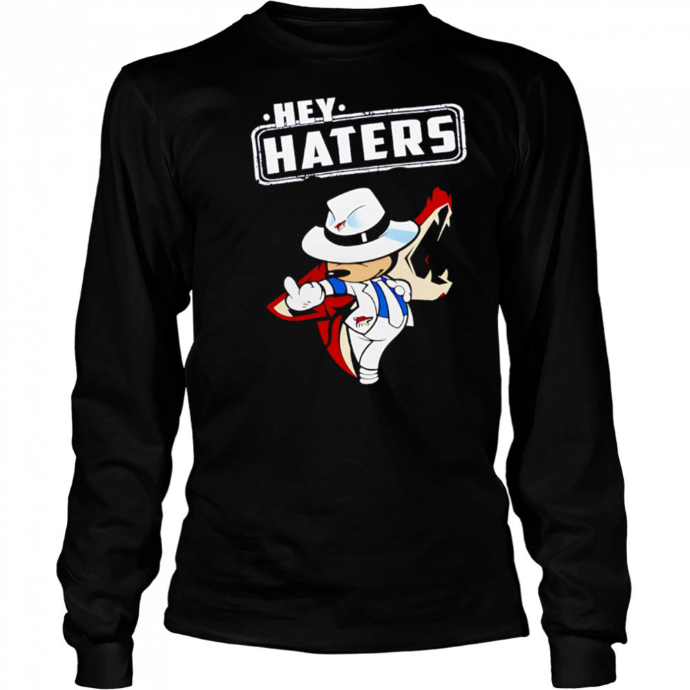 NHL Hey Haters Mickey Hockey Sports Arizona Coyotes shirt Long Sleeved