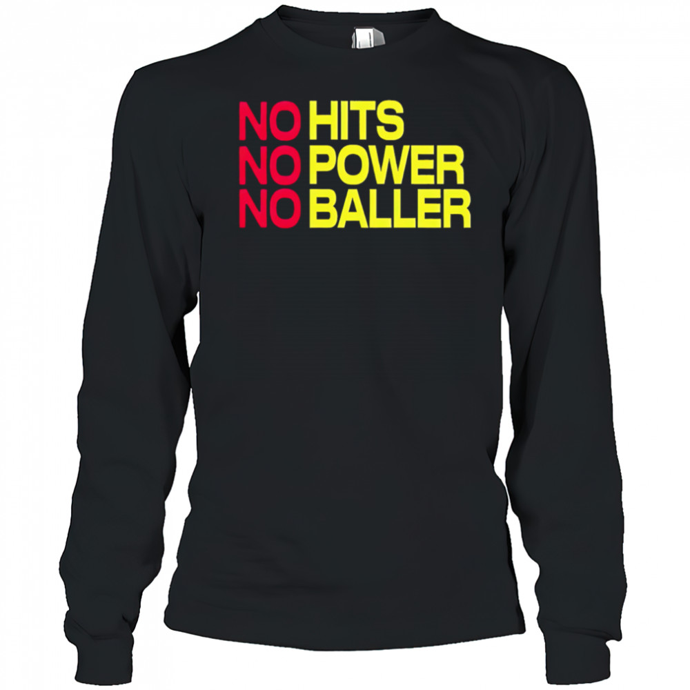 No Hits No Power No Baller shirt Long Sleeved
