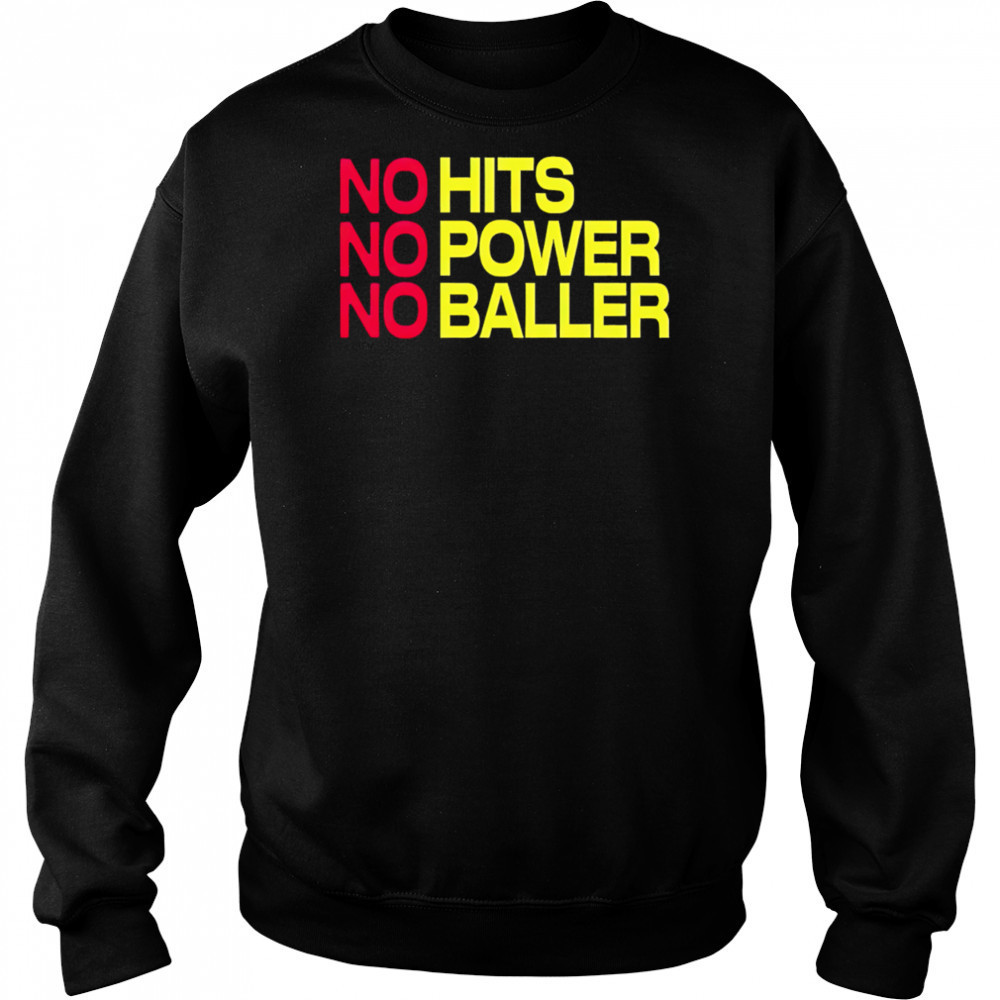 No Hits No Power No Baller shirt Hoodie