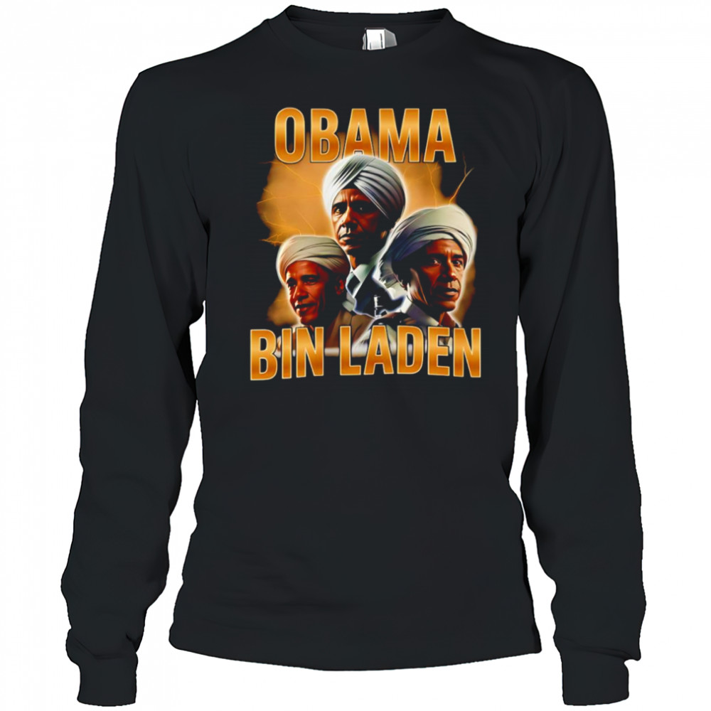 Obama Bin Laden funny retro shirt Long Sleeved