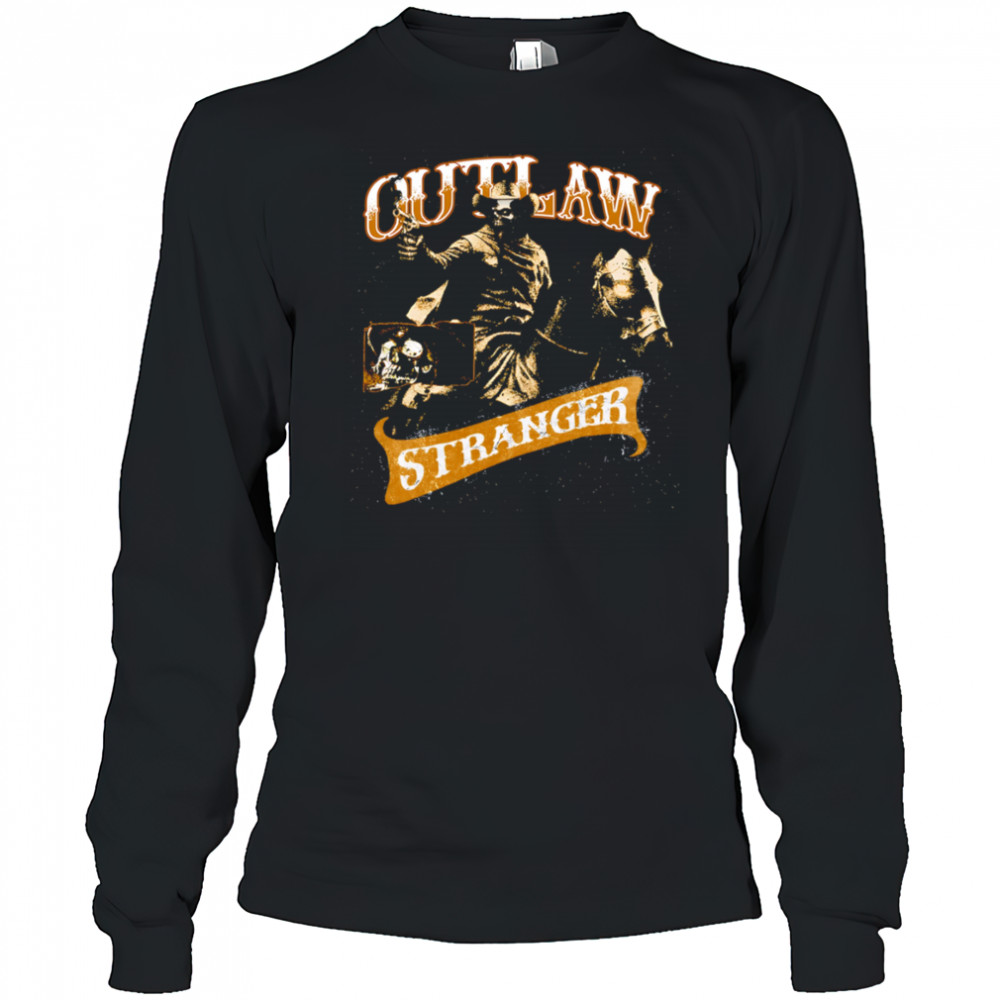 Outlaw Stranger Skeleton horse retro shirt Long Sleeved