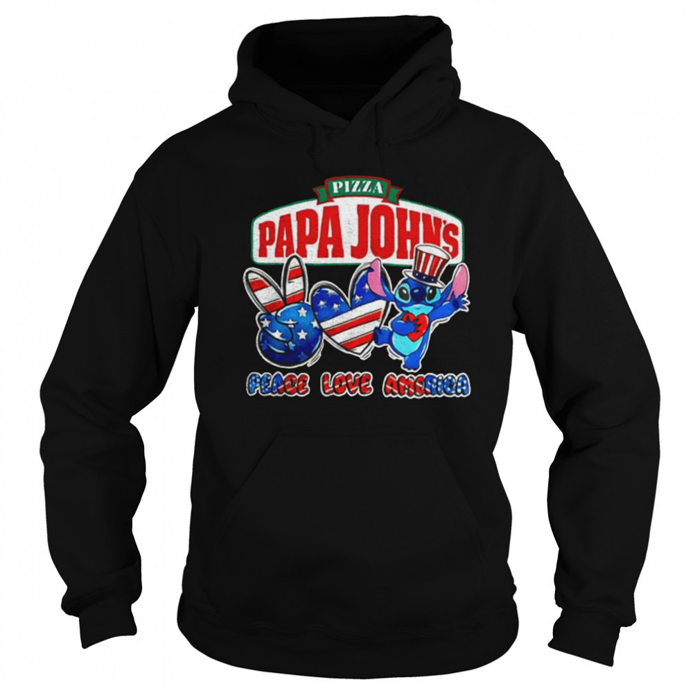 Pizza Papa John’s Stitch peace love America shirt Sweatshirt