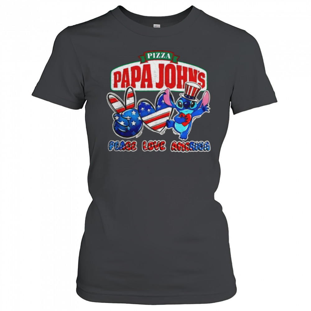 Pizza Papa John’s Stitch peace love America shirt Women's T-shirt