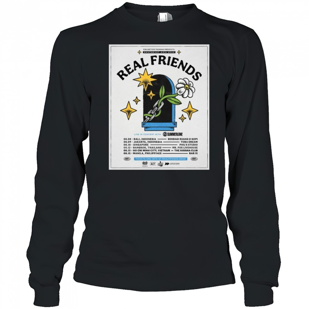 Real Friends Collective Touring Presents Southeast Asia 2025 with Summerlane t-shirt Long Sleeved