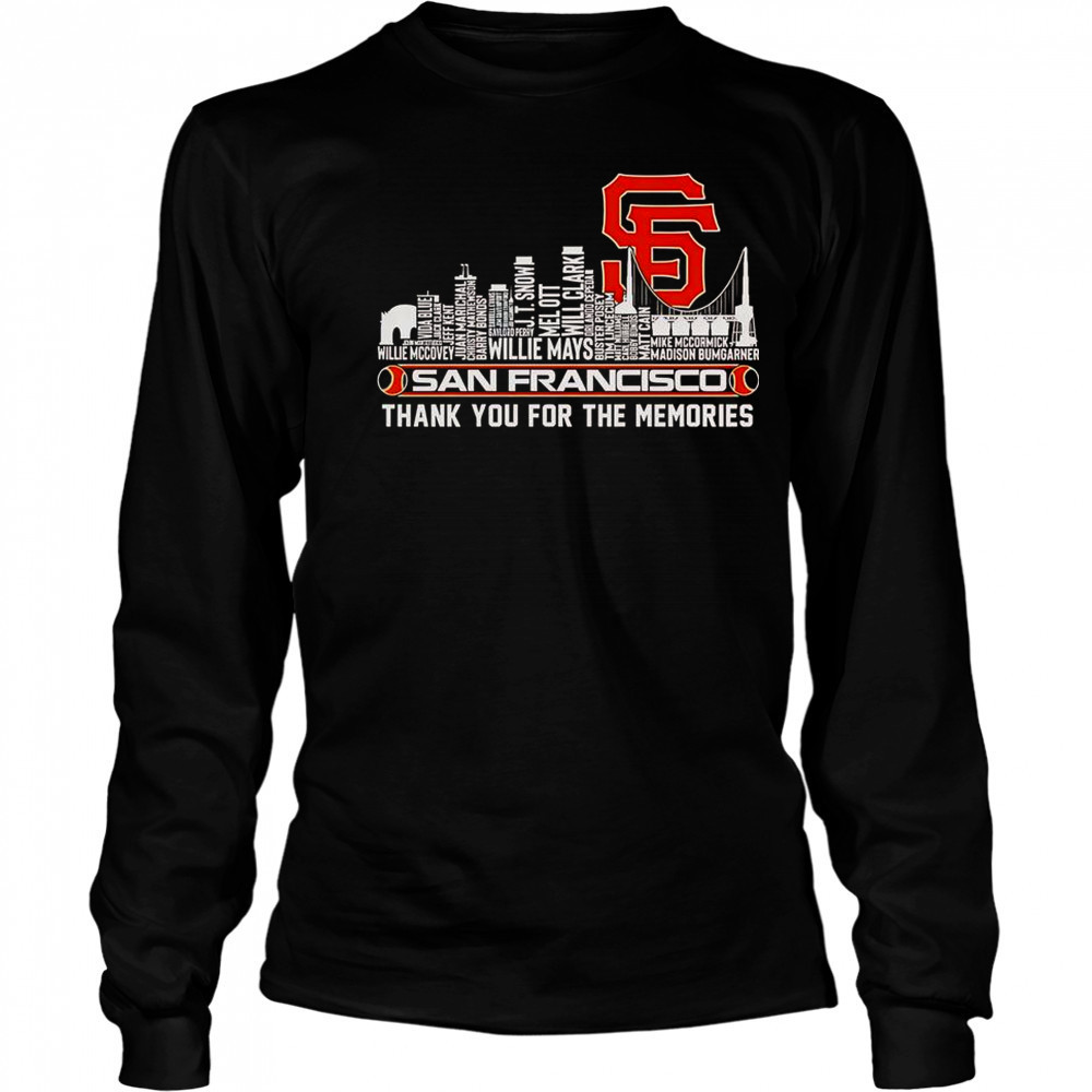 Skyline Name San Francisco Giants Thank You For The Memories T-Shirt Long Sleeved