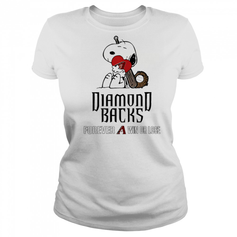 The Peanuts Movie Snoopy Forever Win Or Lose Baseball Arizona Diamondbacks shirt Women's T-shirt