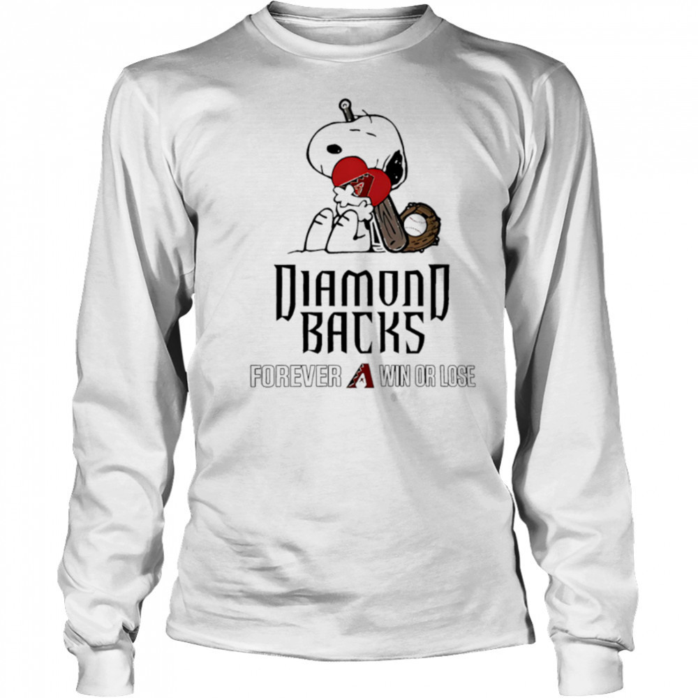 The Peanuts Movie Snoopy Forever Win Or Lose Baseball Arizona Diamondbacks shirt Long Sleeved