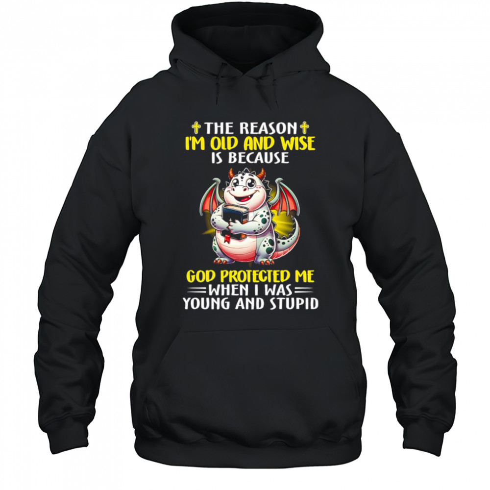 The reason I’m old and wise is because God protected me when I was young and stupid shirt Hoodie