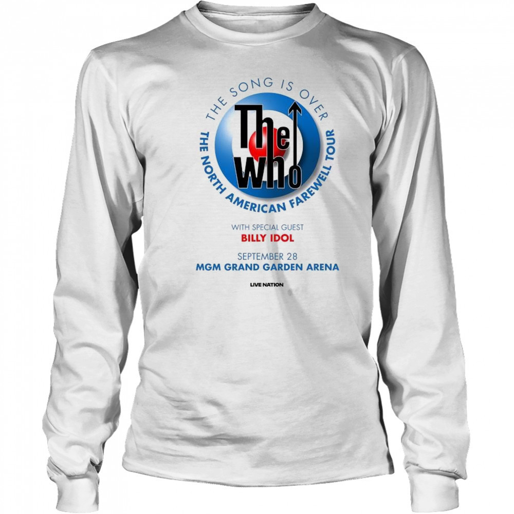 The Who The Song Is Over The North American Farewell Tour with Billy Idol Sept 28 2025 MGM Grand Garden Arena t-shirt Long Sleeved