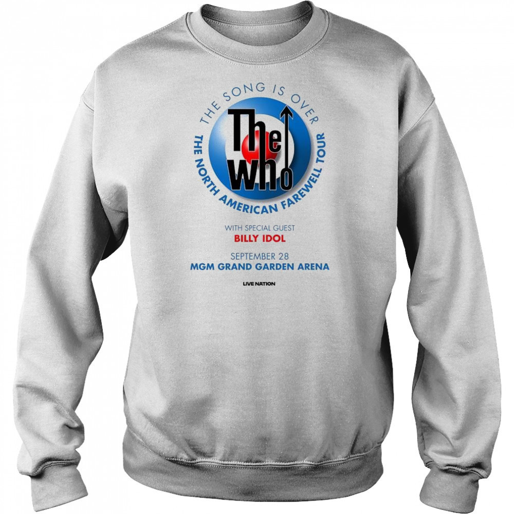 The Who The Song Is Over The North American Farewell Tour with Billy Idol Sept 28 2025 MGM Grand Garden Arena t-shirt Hoodie