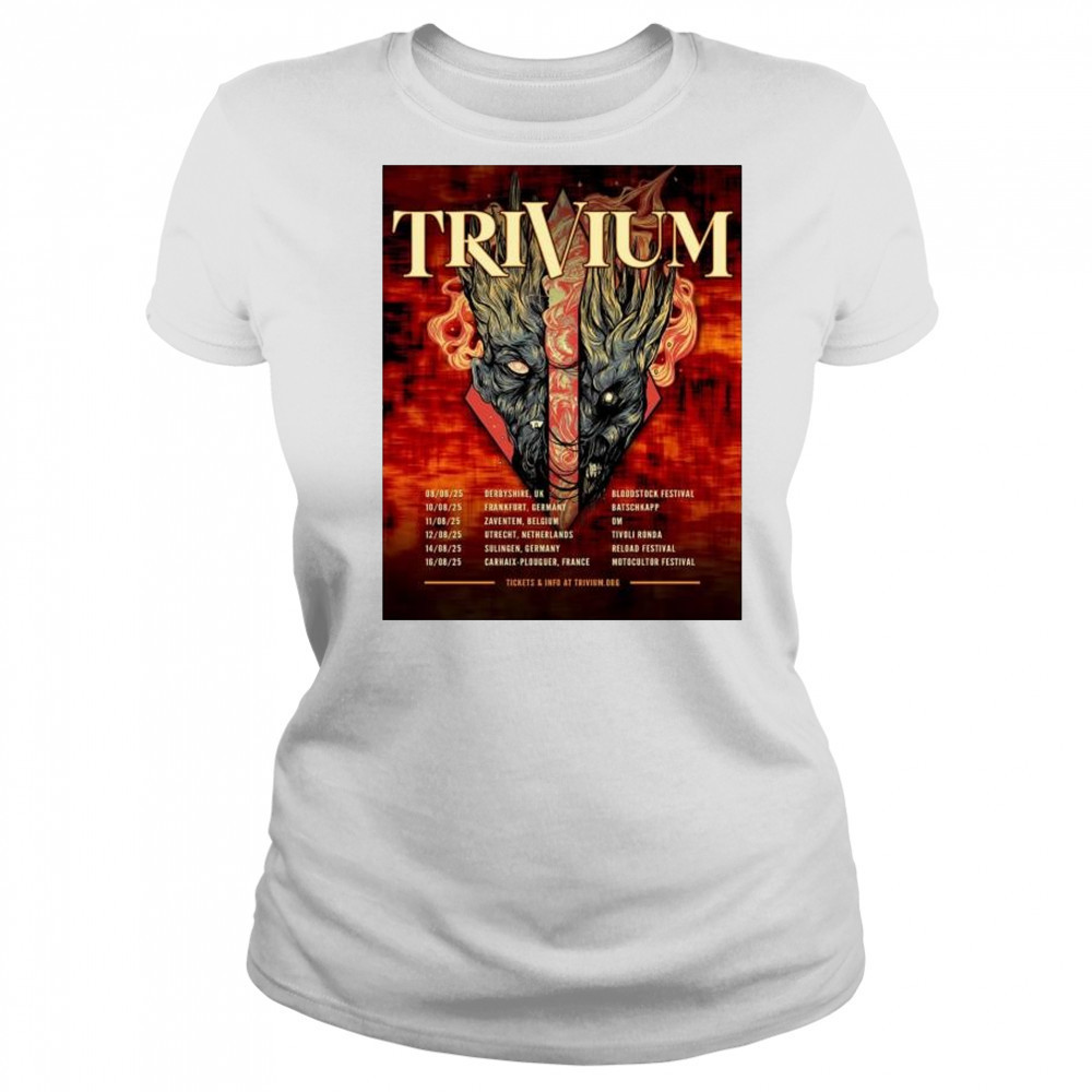 Trivium Band Tour 2025 European Headlining Dates Schedule Tour Dates t-shirt Women's T-shirt