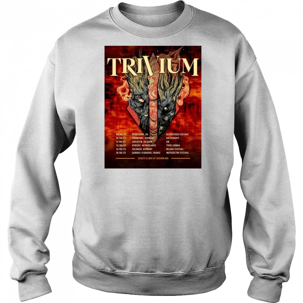 Trivium Band Tour 2025 European Headlining Dates Schedule Tour Dates t-shirt Hoodie