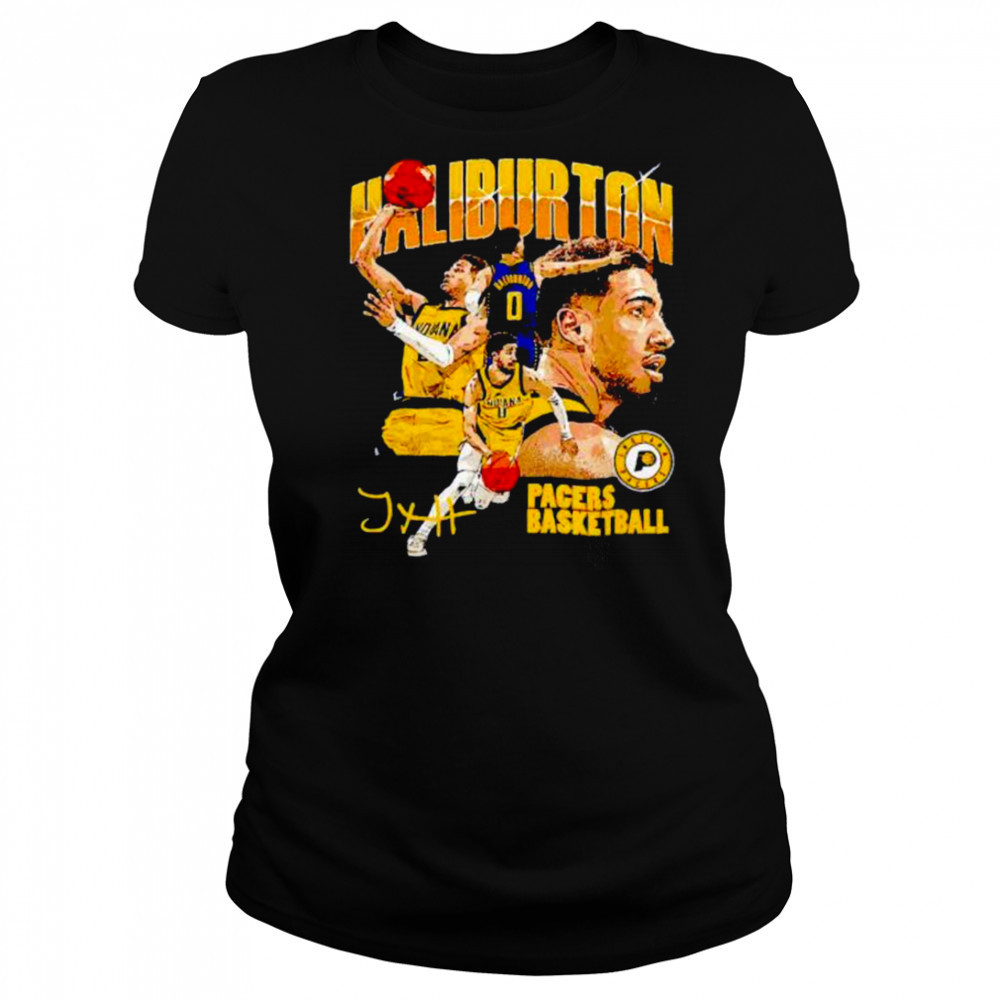 Tyrese Haliburton Indiana Pacers basketball signature collage shirt Women's T-shirt
