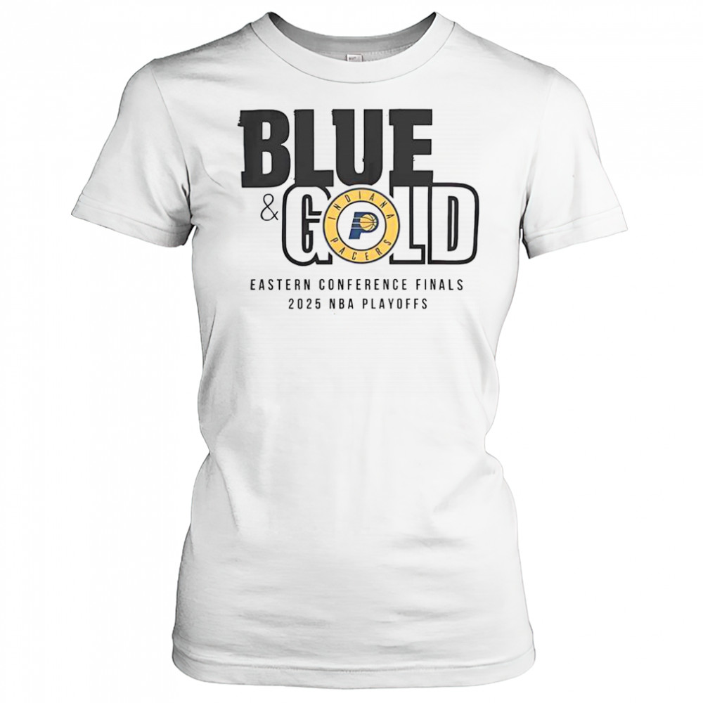 2025 NBA Eastern Conference Finals Indiana Pacers Blue & Gold T-Shirt Women's T-shirt