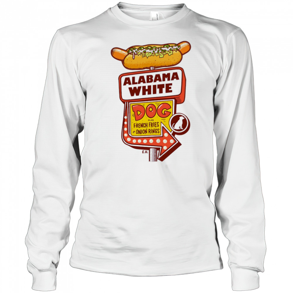 Alabama White dog plush French fries or onion rings shirt Long Sleeved