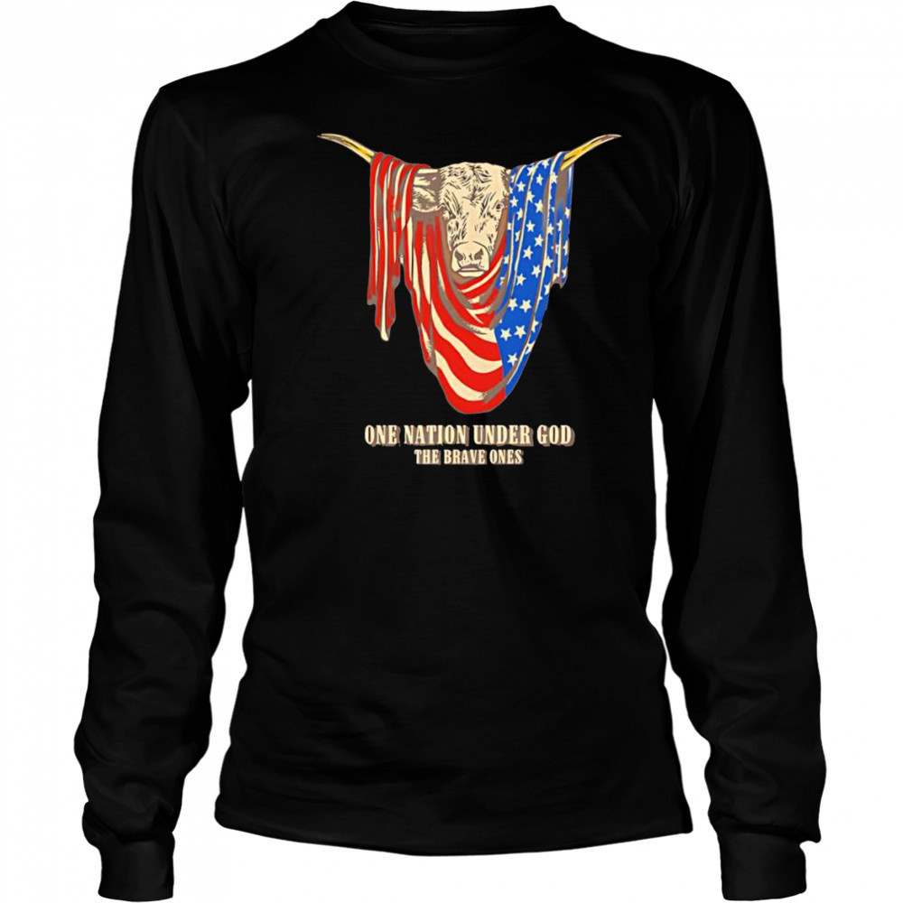 American Longhorn one nation under God shirt Long Sleeved