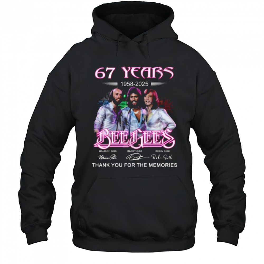 Bee Gees 67 Years 1958-2025 Thank You For The Memories Signatures Shirt Hoodie